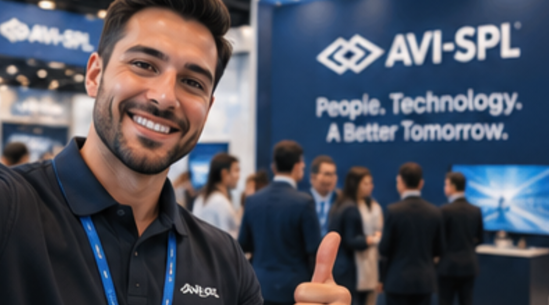AI-generated employee at an AVI-SPL event